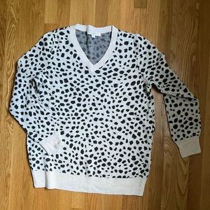 LOFT Maternity V-Neck Animal Print Sweater size XL